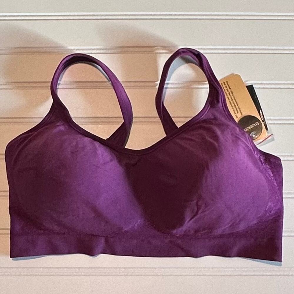 Truekind Women Purple Wirefree Shaper Bra 2XL Comfort Support NWT